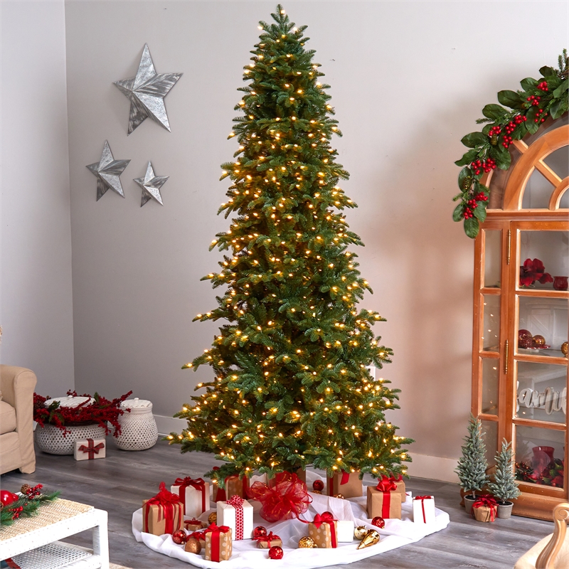 Nearly Natural 9ft South Carolina Fir Christmas Tree w/ 750 Clear LED Lights