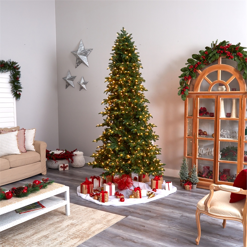 Nearly Natural 9ft South Carolina Fir Christmas Tree w/ 750 Clear LED Lights
