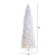Nearly Natural 10ft Slim White Christmas Tree with 800 Warm White LED Lights