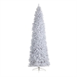Nearly Natural 10ft Slim White Christmas Tree with 800 Warm White LED Lights