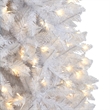 Nearly Natural 10ft Slim White Christmas Tree with 800 Warm White LED Lights