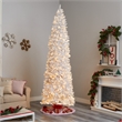 Nearly Natural 10ft Slim White Christmas Tree with 800 Warm White LED Lights