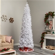 Nearly Natural 10ft Slim White Christmas Tree with 800 Warm White LED Lights
