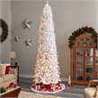 Nearly Natural 11ft Slim White Christmas Tree with 950 Warm White LED Lights