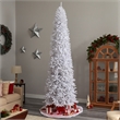 Nearly Natural 11ft Slim White Christmas Tree with 950 Warm White LED Lights