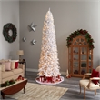 Nearly Natural 11ft Slim White Christmas Tree with 950 Warm White LED Lights