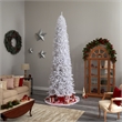 Nearly Natural 11ft Slim White Christmas Tree with 950 Warm White LED Lights