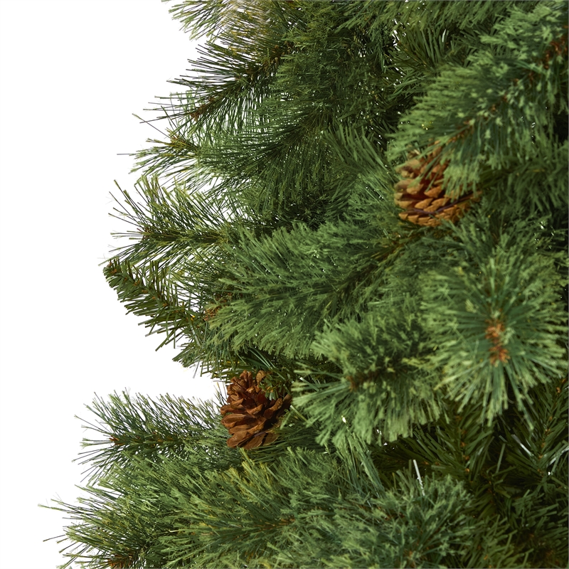 Nearly Natural 10ft White Mountain Pine Artificial Green Christmas Tree