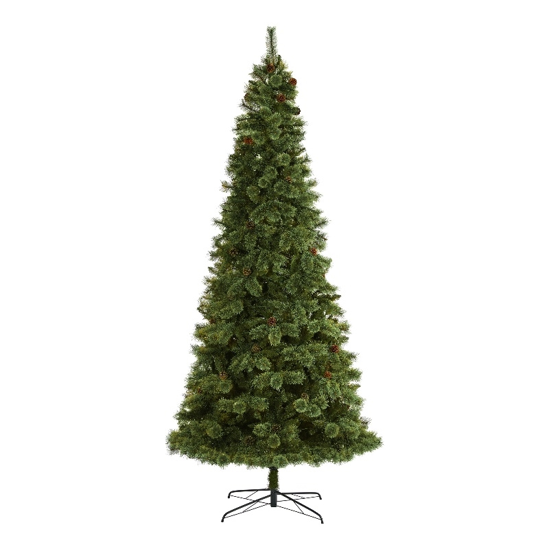 Nearly Natural 10ft White Mountain Pine Artificial Green Christmas Tree