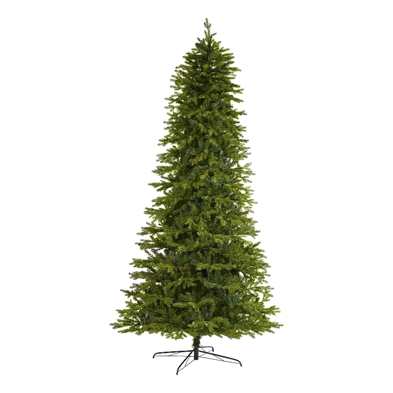 Nearly Natural 10ft Belgium Fir Natural-Look Green Christmas Tree