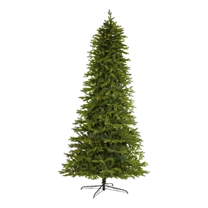 Nearly Natural 10ft Belgium Fir Natural-Look Green Christmas Tree