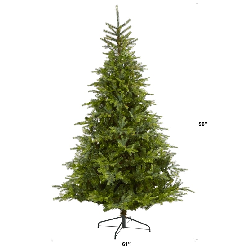 Nearly Natural 8ft North Carolina Spruce Artificial Green Christmas Tree