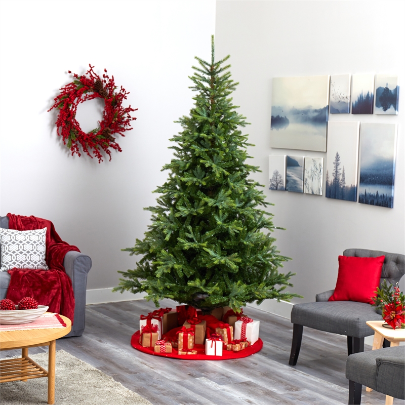 Nearly Natural 8ft North Carolina Spruce Artificial Green Christmas Tree