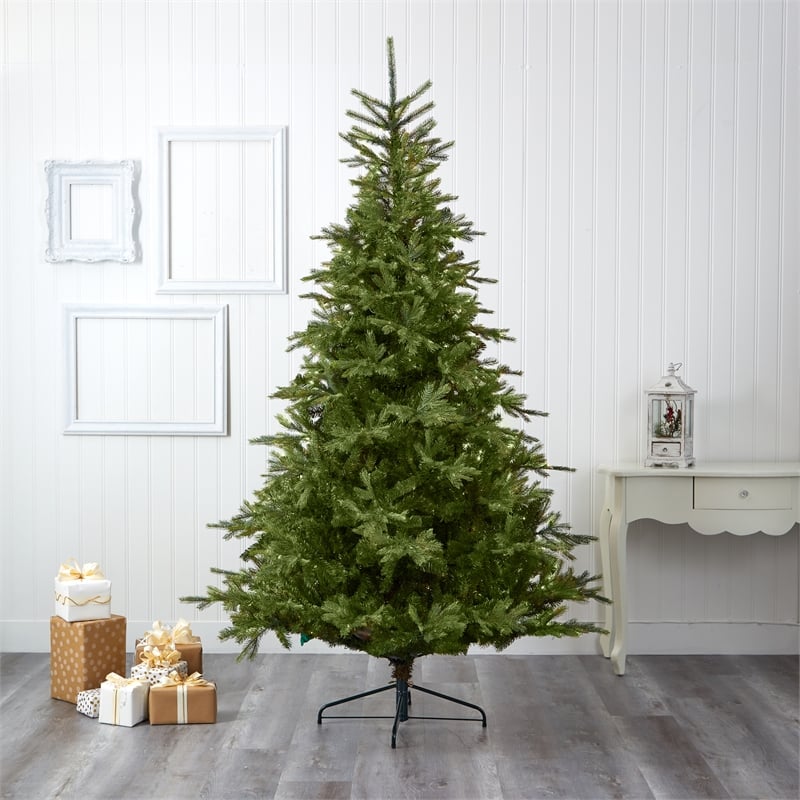 Nearly Natural 8ft North Carolina Spruce Artificial Green Christmas Tree