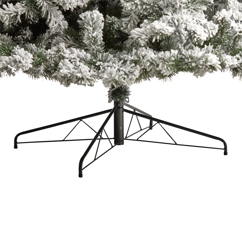 Nearly Natural 10ft Flocked West Virginia Fir Green Christmas Tree