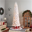 Nearly Natural 12ft Slim White Christmas Tree with 1100 Warm White LED Lights