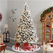 Nearly Natural 10ft Flocked West Virginia Fir Christmas Tree w/ 800 Clear LED