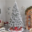 Nearly Natural 10ft Flocked West Virginia Fir Christmas Tree w/ 800 Clear LED