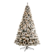 Nearly Natural 10ft Flocked West Virginia Fir Christmas Tree w/ 800 Clear LED