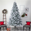 Nearly Natural 10ft Flocked Rock Springs Spruce Christmas Tree w/ 800 LED Lights