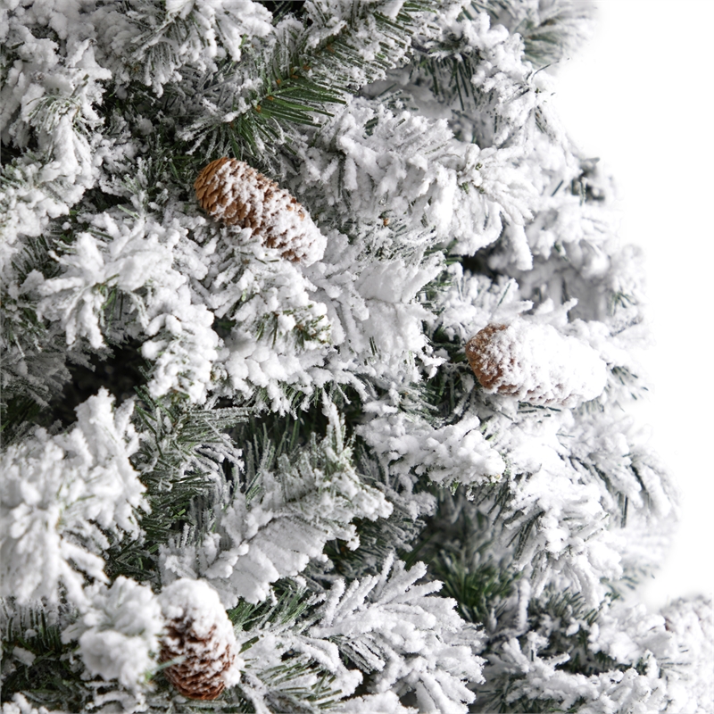 Nearly Natural 9ft Flocked White River Mountain Pine Christmas Tree