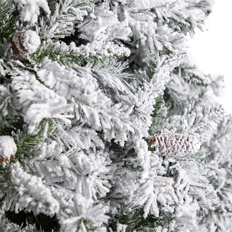 Nearly Natural 10ft Flocked White River Mountain Pine Christmas Tree