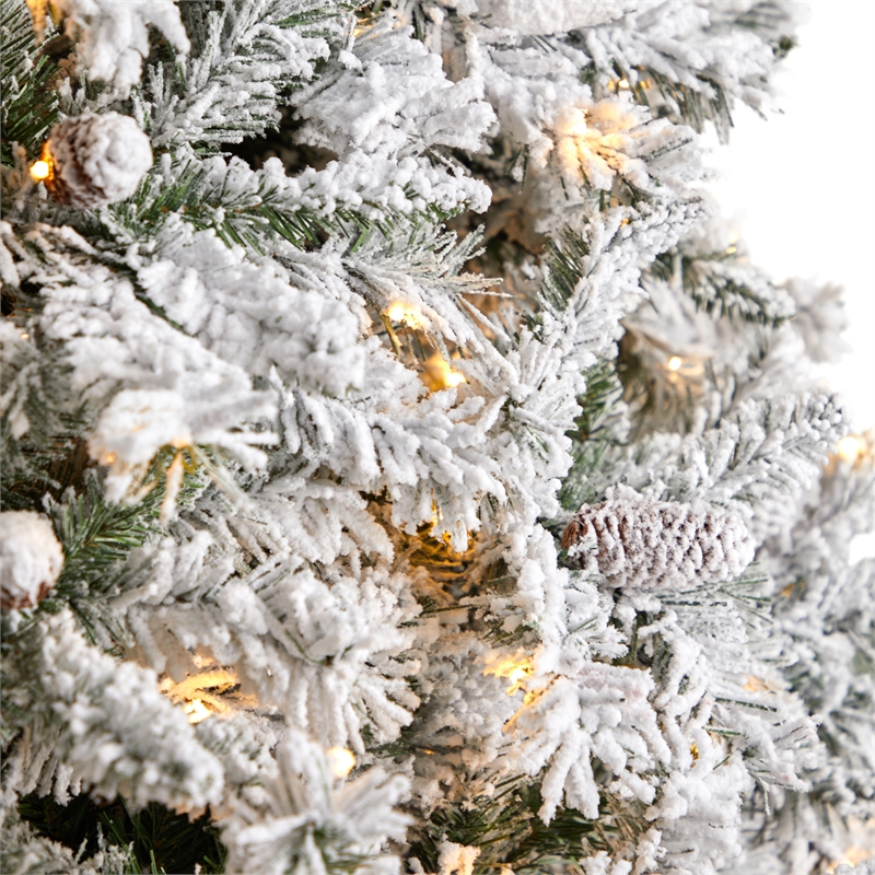 Nearly Natural 10ft Flocked White River Mountain Pine Christmas Tree