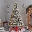 Nearly Natural 9ft Flocked Vermont Mixed Pine Christmas Tree w/ 650 LED Lights