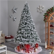 Nearly Natural 9ft Flocked Vermont Mixed Pine Christmas Tree w/ 650 LED Lights