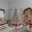 Nearly Natural 9ft Flocked Vermont Mixed Pine Christmas Tree w/ 650 LED Lights