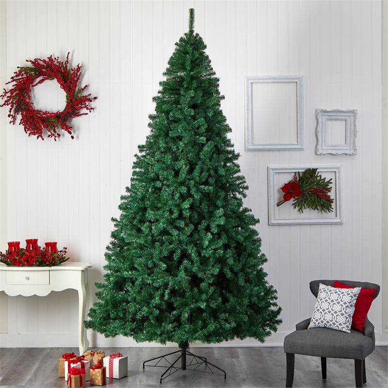Nearly Natural 10ft Northern Tip Christmas Tree w/ 800 Clear LED Lights