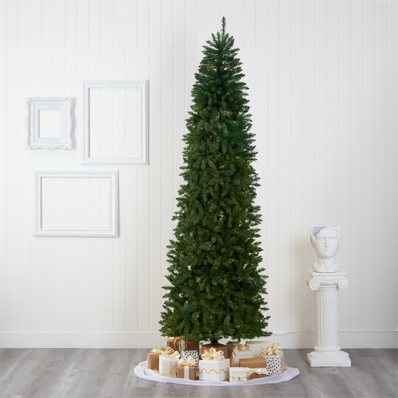Nearly Natural 9ft Slim Green Mountain Pine Christmas Tree