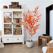 Nearly Natural 6ft Autumn Birch Artificial Fall Tree in Orange