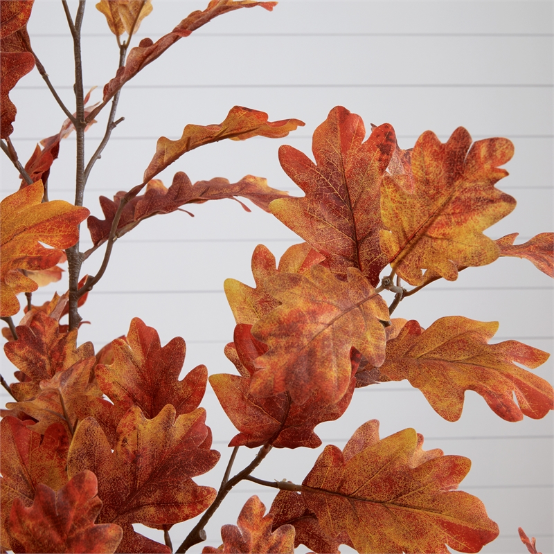 Nearly Natural 5ft Autumn Oak Artificial Fall Tree in Orange