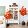 Nearly Natural 5ft Autumn Oak Artificial Fall Tree in Orange