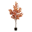 Nearly Natural 5ft Autumn Oak Artificial Fall Tree in Orange