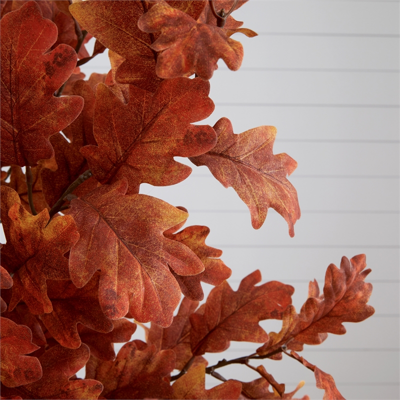 Nearly Natural 6ft Autumn Oak Artificial Fall Tree in Orange
