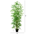 Nearly Natural 8ft Artificial Green Bamboo Tree in Green