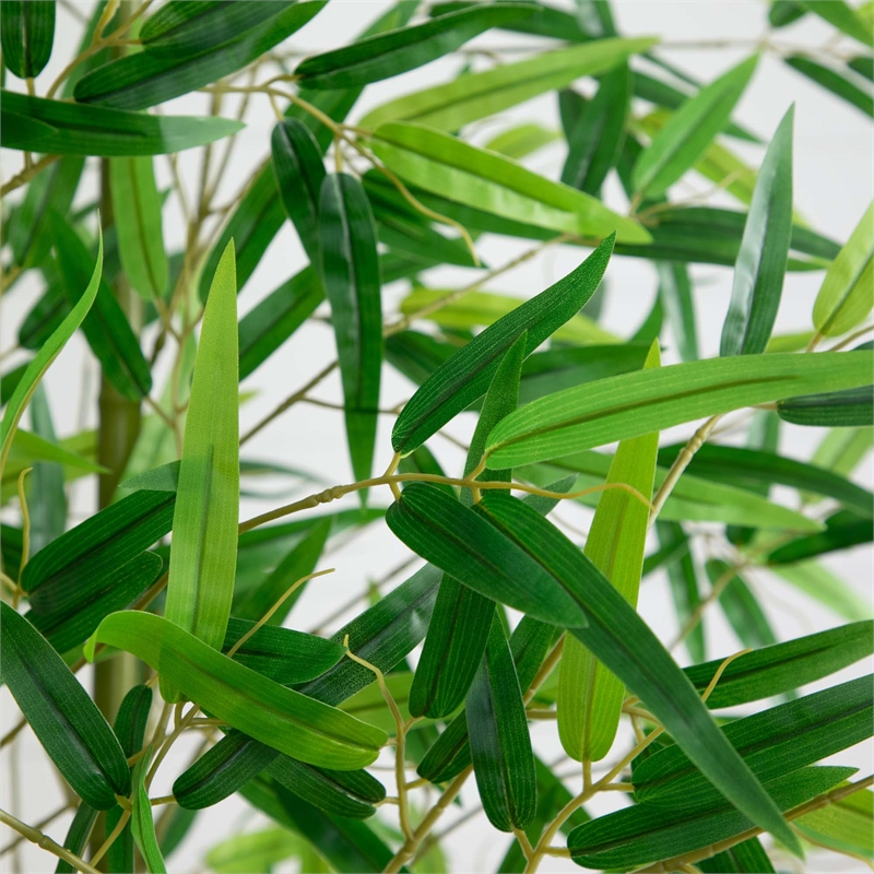 Nearly Natural 8ft Artificial Green Bamboo Tree in Green