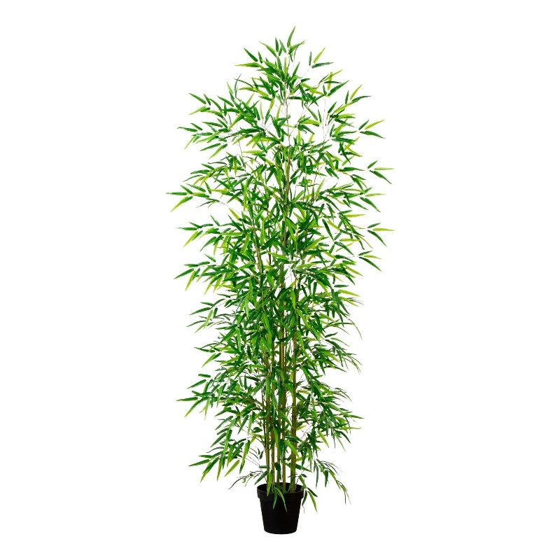 Nearly Natural 8ft Artificial Green Bamboo Tree in Green