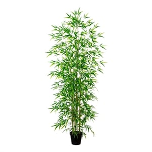 Nearly Natural 8ft Artificial Green Bamboo Tree in Green