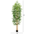 Nearly Natural 9ft Artificial Bamboo Tree with Real Bamboo Trunks in Green