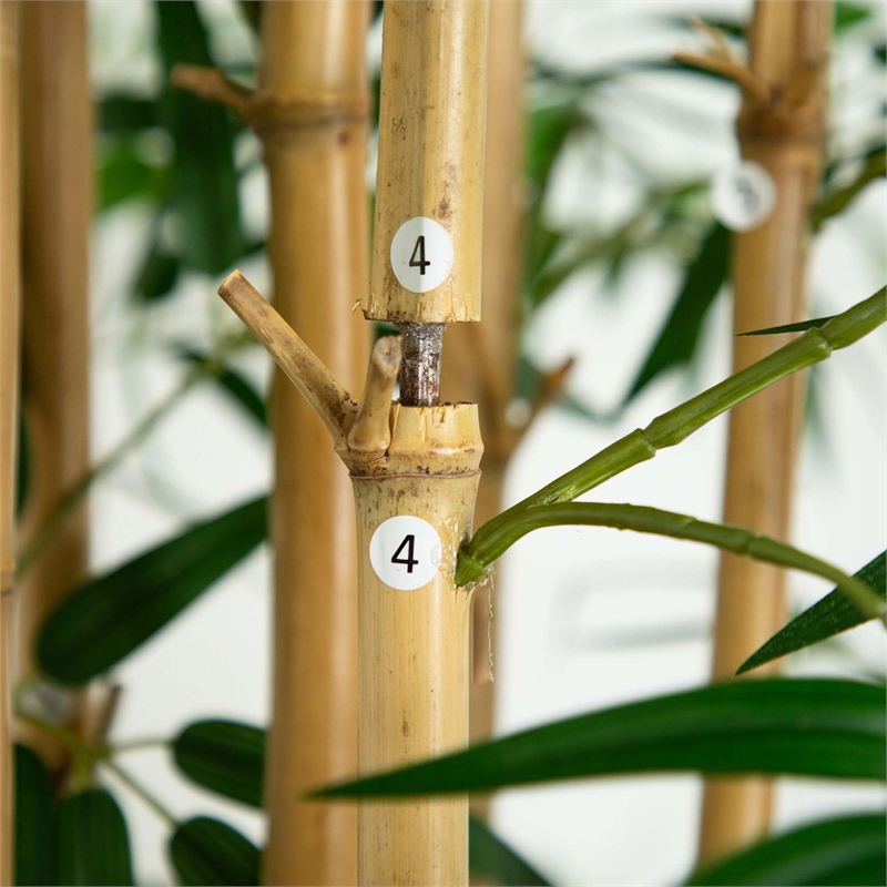 Nearly Natural 9ft Artificial Bamboo Tree with Real Bamboo Trunks in Green
