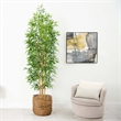 Nearly Natural 9ft Artificial Bamboo Tree with Real Bamboo Trunks in Green