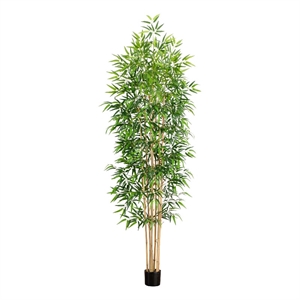 Nearly Natural 9ft Artificial Bamboo Tree with Real Bamboo Trunks in Green