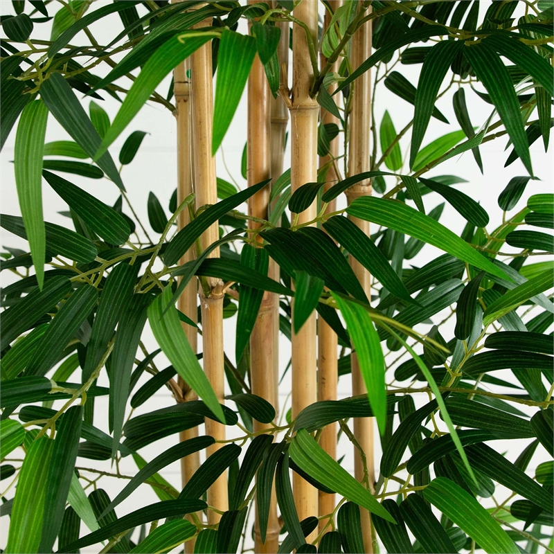 Nearly Natural 11ft Artificial Bamboo Tree with Real Bamboo Trunks in Green