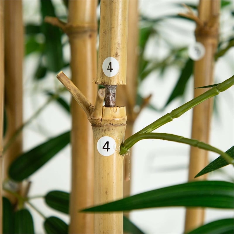 Nearly Natural 11ft Artificial Bamboo Tree with Real Bamboo Trunks in Green