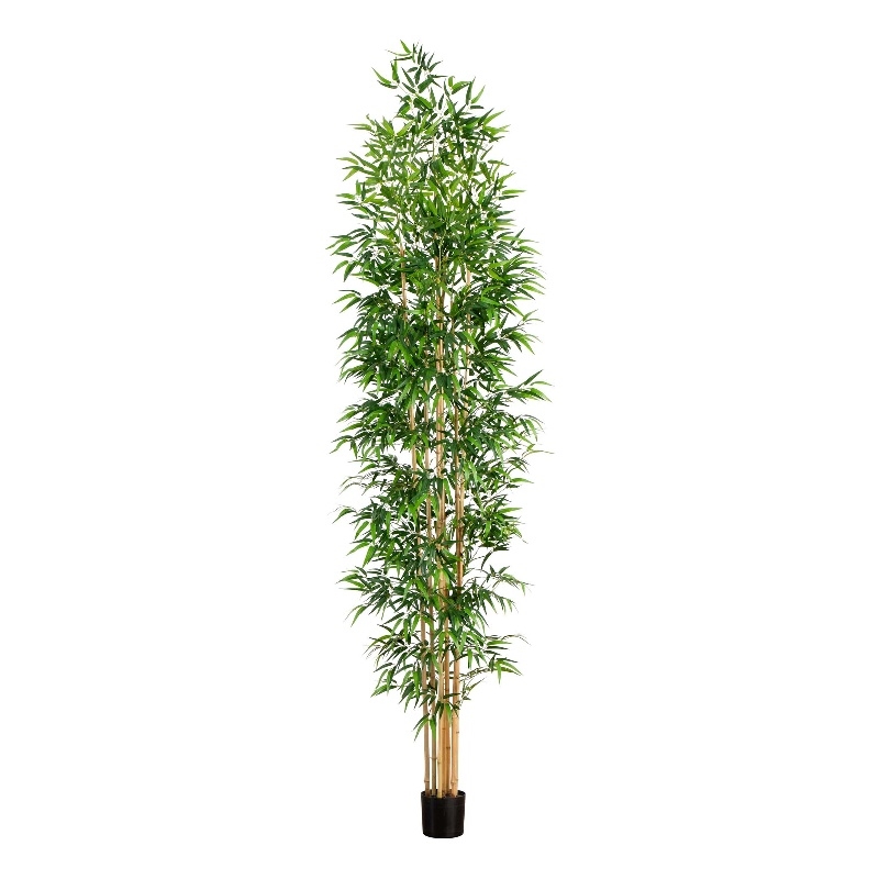 Nearly Natural 11ft Artificial Bamboo Tree with Real Bamboo Trunks in Green