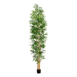 Nearly Natural 11ft Artificial Bamboo Tree with Real Bamboo Trunks in Green