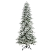 Nearly Natural 9.5ft Slim Flocked Nova Scotia Spruce Christmas Tree